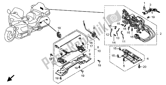 All parts for the Opener Unit of the Honda GL 1800 2010