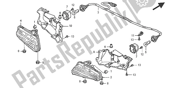 Tutte le parti per il Fanale Posteriore del Honda TRX 500 FA Fourtrax Foreman 2005