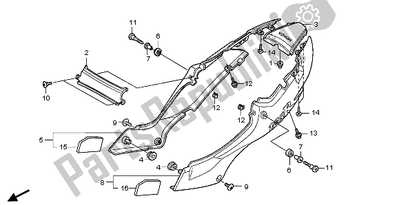 Alle onderdelen voor de Zijdeksel van de Honda CBR 125 RW 2007