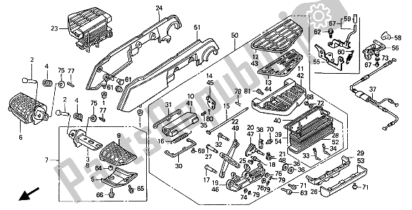 All parts for the Step of the Honda GL 1500 SE 1991