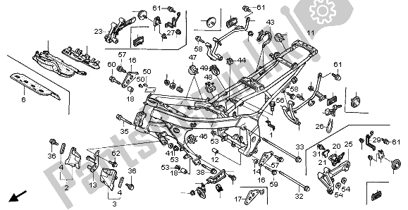 Toutes les pièces pour le Corps De Châssis du Honda CBR 600F 1996