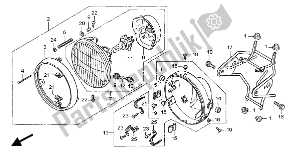 Tutte le parti per il Faro (eu) del Honda CBF 500A 2004