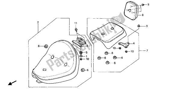 Todas las partes para Asiento de Honda VT 1100C 1988