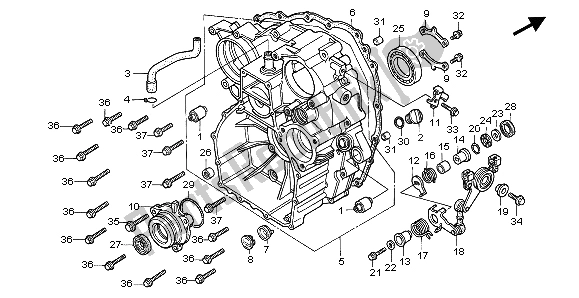 Alle onderdelen voor de Achterkant Van De Behuizing van de Honda GL 1500 SE 1999