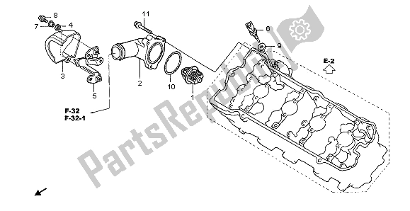All parts for the Thermostat of the Honda CBF 600N 2006