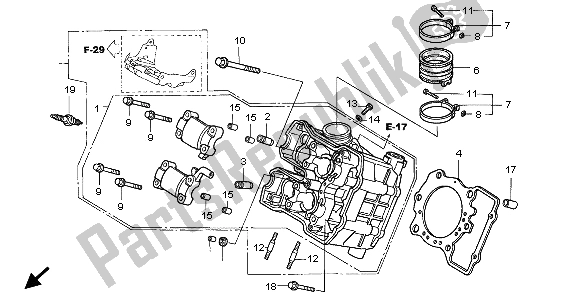 Tutte le parti per il Testata (anteriore) del Honda VTR 1000F 1998