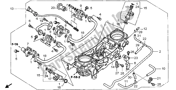 Alle onderdelen voor de Gasklephuis (assy.) van de Honda VTR 1000 SP 2006