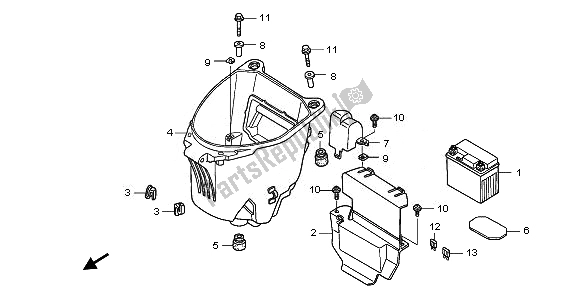 All parts for the Battery & Luggage Box of the Honda ANF 125 2010