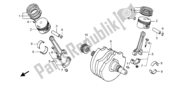 All parts for the Crankshaft & Piston of the Honda NTV 650 1997