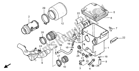 Todas las partes para Filtro De Aire de Honda TRX 350 FE Fourtrax Rancher 4X4 ES 2000