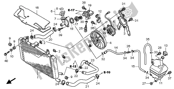 All parts for the Radiator of the Honda CBF 1000 2008