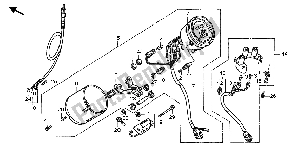 All parts for the Meter (mph) of the Honda VT 600C 1996