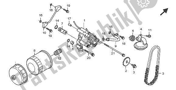 Wszystkie części do Filtr Oleju I Pompa Oleju Honda VTX 1300S 2005
