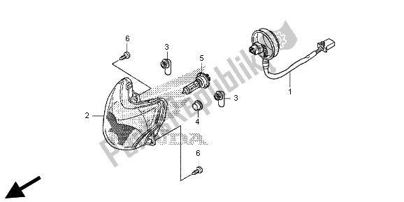 Tutte le parti per il Faro (eu) del Honda SH 300A 2013