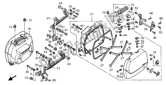 All parts for the Saddlebag of the Honda ST 1100A 1996