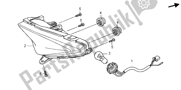 Tutte le parti per il Fanale Posteriore del Honda CBR 125 RT 2013