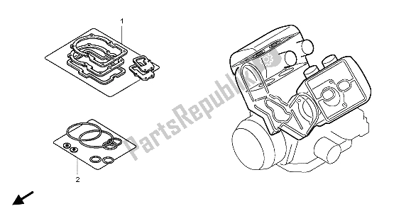 All parts for the Eop-1 Gasket Kit A of the Honda ST 1300A 2002