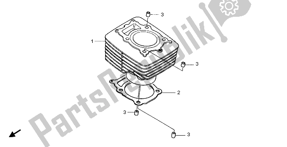 All parts for the Cylinder of the Honda TRX 350 FE Fourtrax Rancher 4X4 ES 2000