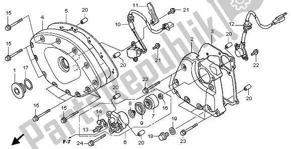 All parts for the Front Cover & Transmission Cover of the Honda GL 1800 2010