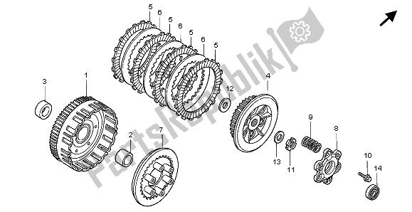 Todas as partes de Embreagem do Honda ANF 125 2009