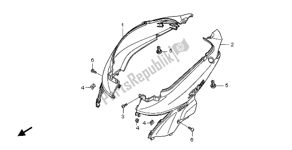 Todas las partes para Cubierta Del Cuerpo de Honda SH 150S 2008