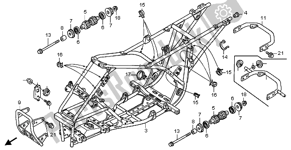 Todas las partes para Cuerpo Del Marco de Honda TRX 250 EX Sporttrax 2004