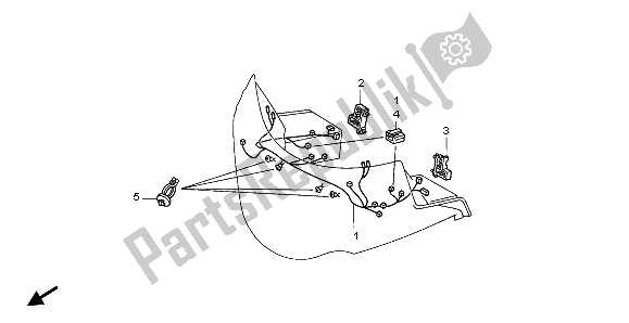 All parts for the Fairing Sub Harness of the Honda GL 1500 SE 1999