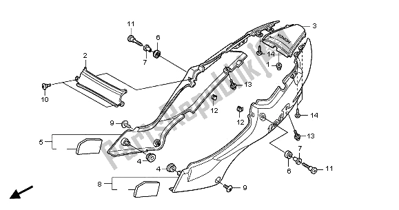 Alle onderdelen voor de Zijdeksel van de Honda CBR 125 RW 2005