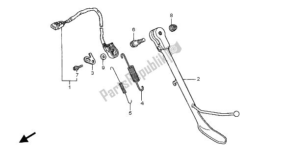 Tutte le parti per il Cavalletto Laterale del Honda GL 1500C 2002