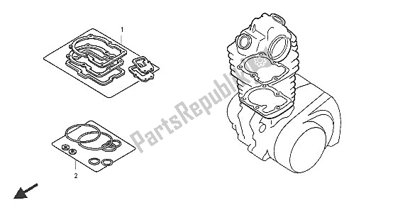 All parts for the Eop-1 Gasket Kit A of the Honda TRX 400 FA Fourtrax Rancher AT 2005