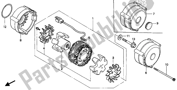 Todas as partes de Gerador do Honda CB 750F2 1994