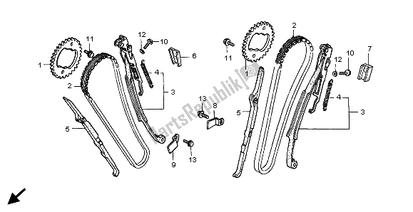 Todas las partes para Cadena De Levas Y Tensor de Honda VT 750C2 1998