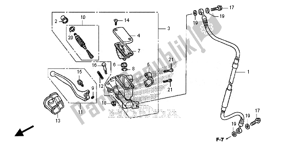All parts for the Fr. Brake Master Cylinder of the Honda CRF 125F SW 2014