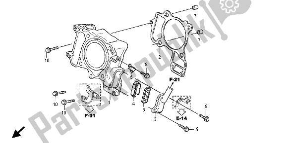 All parts for the Cylinder & Reed Valve of the Honda SH 300A 2012