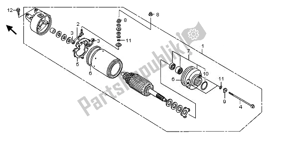 All parts for the Starting Motor of the Honda TRX 500 FE Foretrax Foreman ES 2011