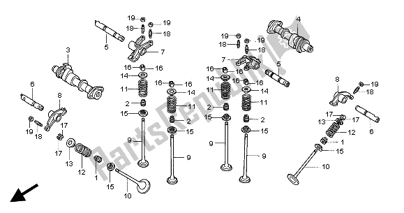 All parts for the Camshaft & Valve of the Honda VTX 1800C 2004