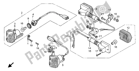 Toutes les pièces pour le Clignotant du Honda XL 600V Transalp 1998