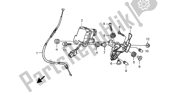 All parts for the Servo Motor of the Honda VFR 1200 FA 2010