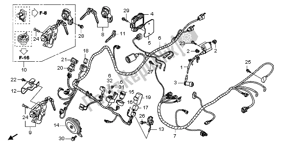 Tutte le parti per il Cablaggio del Honda NHX 110 WH 2012