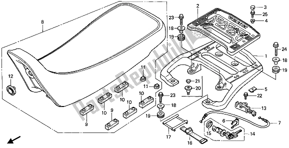 All parts for the Seat of the Honda XRV 750 Africa Twin 1993