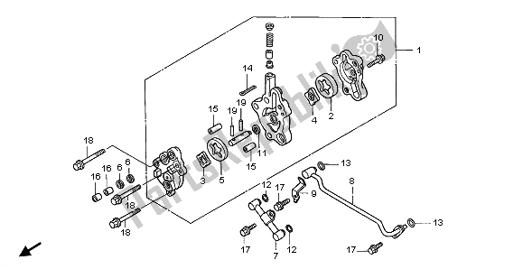 All parts for the Oil Pump of the Honda TRX 350 FE Fourtrax Rancher 4X4 ES 2000