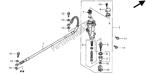 Toutes les pièces pour le Rr. Maître-cylindre De Frein du Honda CR 250R 2003