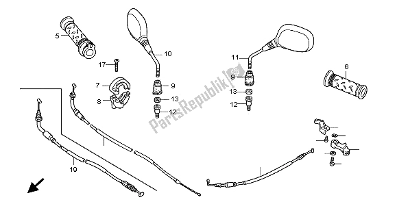 Toutes les pièces pour le Câble Et Miroir du Honda ANF 125 2009