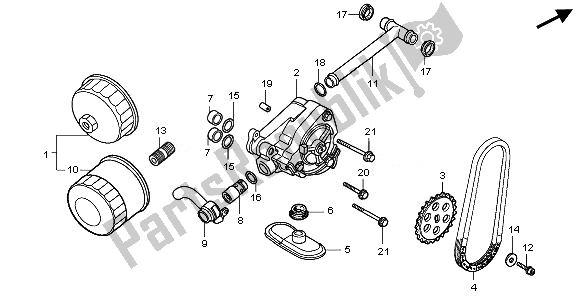 All parts for the Oil Pump of the Honda VT 750 SA 2010