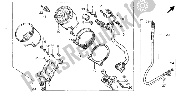All parts for the Meter of the Honda VT 1100C2 1995