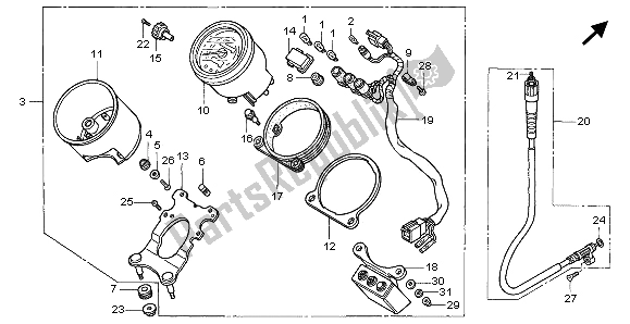 All parts for the Meter of the Honda VT 1100C2 1995