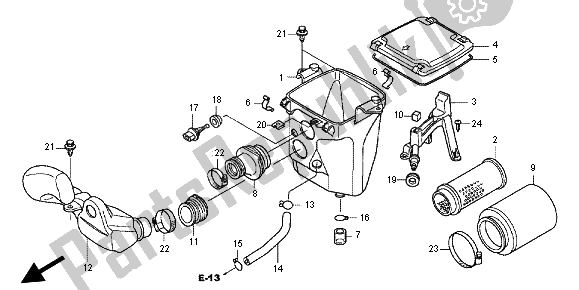 All parts for the Air Cleaner of the Honda TRX 420 FE Fourtrax Rancer 4X4 ES 2012