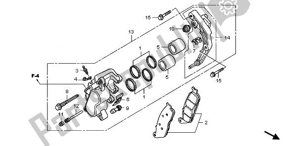 Todas las partes para Pinza De Freno Delantero de Honda VT 750 CA 2008