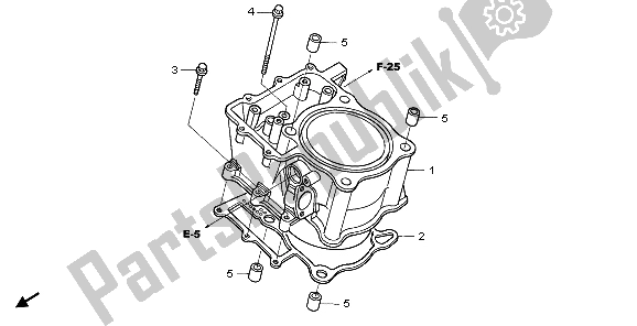 Alle onderdelen voor de Cilinder van de Honda TRX 680 FA 2007