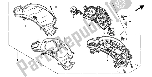 All parts for the Meter (mph) of the Honda CBF 1000 TA 2008